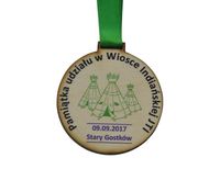 medal drewniany pamiątkowy odznaczenie ze wstążką 6x6 cm 50szt