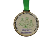 medal drewniany pamiątkowy odznaczenie ze wstążką 6x6 cm 50szt