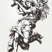 Plakat 90x90cm Anioł Wojny