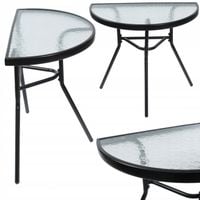 stół ogrodowy stolik balkonowy na balkon taras szklany metalowy czarny