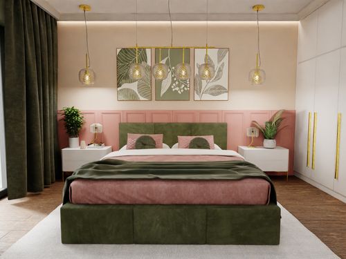 ŁÓŻKO TAPICEROWANE DO SYPIALNI 140x200 ŁÓŻKO PODWÓJNE Z POJEMNIKIEM KHAKI na Arena.pl