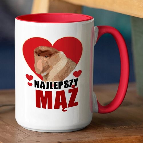 DUŻY Kubek XXL Czerwon Prezent na WALENTYNKI Wzory na Arena.pl