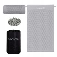 MATA DO AKUPRESURY AKUMATA POLSKI ZESTAW Z PODUSZKĄ SZAROSZARY 73CM X 43 CM