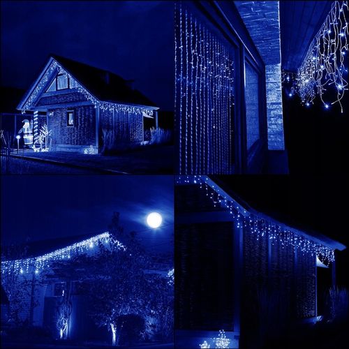 LAMPKI SOPLE 300 LED ZEWN. NIEBIESKIE CHOINKOWE FLASH KURTYNA ŚWIETLNA IP44 na Arena.pl