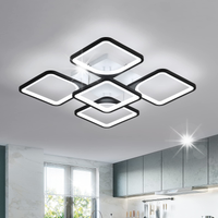 LAMPA SUFITOWA KWADRAT PLAFON LED ŻYRANDOL CZARNY NOWOCZESNY 61W 6500K