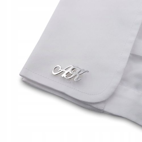 Srebrne spinki do mankietów inicjały na Prezent na Arena.pl