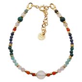 Bransoletka znak zodiaku byk - mix kamieni i srebro złocone