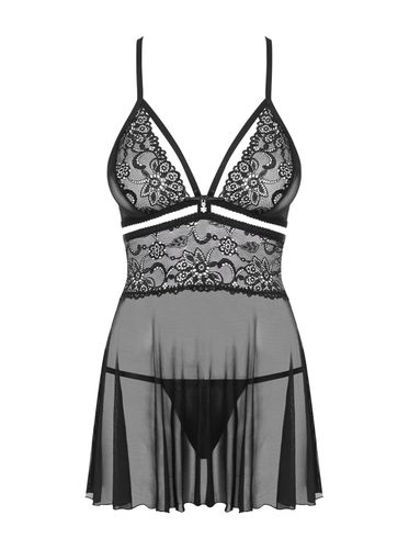 bielizna 838 bab 1 babydoll i stringi czarna  s/m na Arena.pl