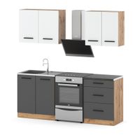 Kuchnia modułowa nowoczesna blat mała pojemna 2m wotan biały mat szary mat