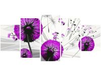 70CM 150CM OBRAZ 5 ELEM DMUCHAWCE FIOLECIE ŚCIENNY