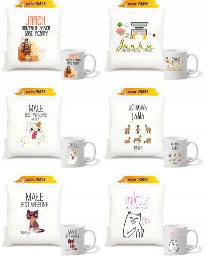 Zestaw PODUSZKA i KUBEK prezent DLA BABCI + zdjęcie twój napis IMIĘ na Arena.pl
