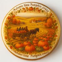 CIASTKO LUKROWANE OLD PUMPKIN HUNTING ROZ.M KOŁO JESIEŃ RĘCZNIE ROBIONE