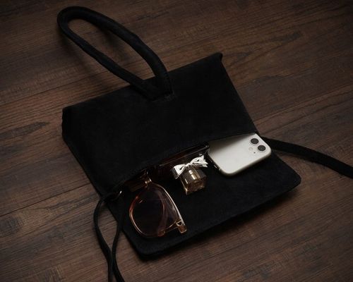 WŁOSKA SKÓRZANA KOPERTÓWKA TOREBKA WIZYTOWA SOLOME FLORA BRĄZOWA ZAMSZOWA na Arena.pl