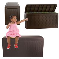 Skrzynia ogrodowa SAMOA BOX 270L Pojemna skrzynia Balkonowa siedzisko Kufer