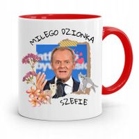 Kubek Czerwony Donald Tusk Po Platforma Prezent Z Nadrukiem Ze Zdjęciem