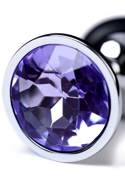 Silver Anal Plug With Gem, Blue zdjęcie 6