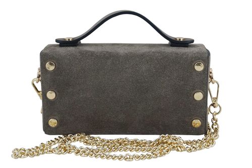 Zamszowa torebka Barberinis wizytowa - Beżowa ciemna na Arena.pl