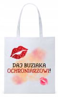 Torba Biała Eco Shopper Dla Ochroniarza Prezent Z Nadrukiem Ze Zdjęciem