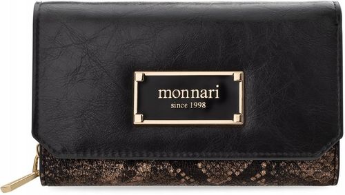 Portfel Damski Monnari Elegancka Portmonetka Suwak Wzór Skóry Na Prezent na Arena.pl