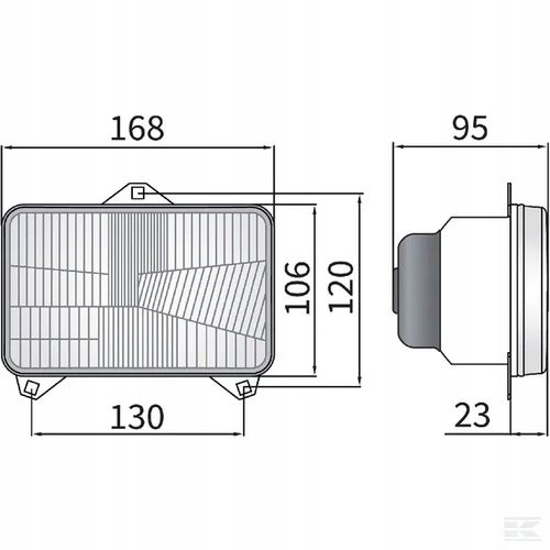 Reflektor Przedni Halogenowy, Prostokątny 12/24V na Arena.pl