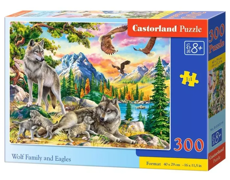 Puzzle 300 elementów. Wolf Family and Eagles zdjęcie 1