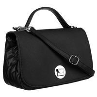 elegancka torebka w czarnym kolorze crossbody z pikowanymi bokami