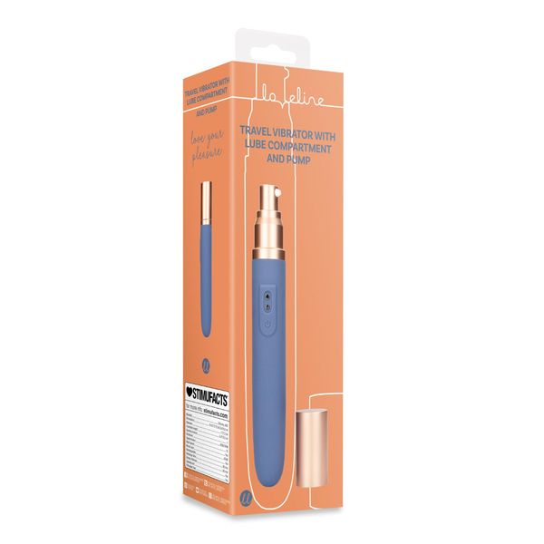 Travel Vibrator with Lube Compartment and Pump zdjęcie 2