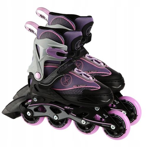 Rolki Z Regulacją Łyżworolki Rekreacyjne Fioletowe Kauczukowe Kółka ABEC-7 na Arena.pl
