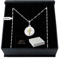 SREBRNY ŁAŃCUSZEK NASZYJNIK CUDOWNY 925 PAMIĄTKA I KOMUNII CHRZEST PREZENT