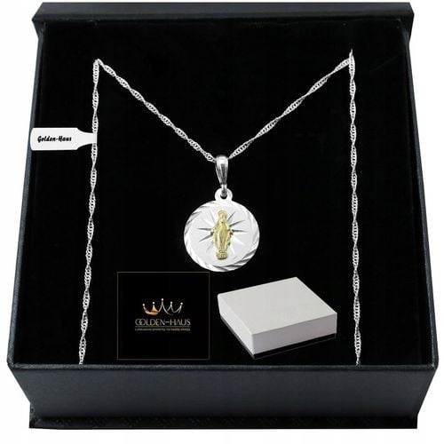 SREBRNY ŁAŃCUSZEK NASZYJNIK CUDOWNY 925 PAMIĄTKA I KOMUNII CHRZEST PREZENT na Arena.pl