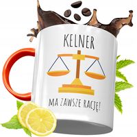 Kubek Pomarańczowy Dla Kelnera Prezent Z Nadrukiem Ze Zdjęciem