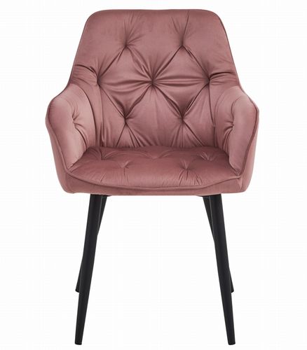 Krzesło JORK - róż aksamit / nogi czarne x 2 na Arena.pl