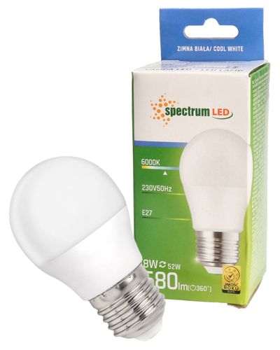 Żarówka LED kulka E27 230V 8W zimna CW WOJ+14219_8W 10 SZTUK SPECTRUM LED na Arena.pl