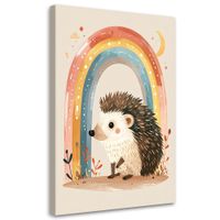Obraz do pokoju dziecka niemowlaka, Jeż tęcza zwierzęta leśne