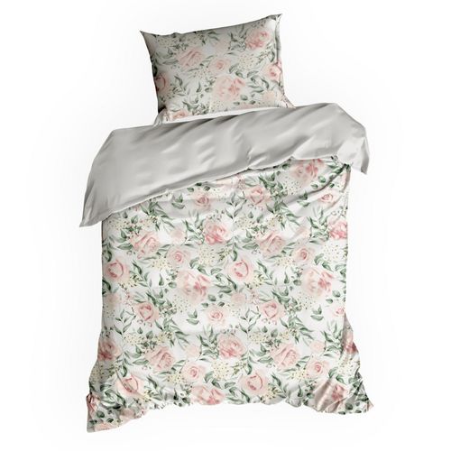 Pościel z satyny bawełnianej w kwiaty SPRING 160X200 70X80X2 wielokolorowa na Arena.pl