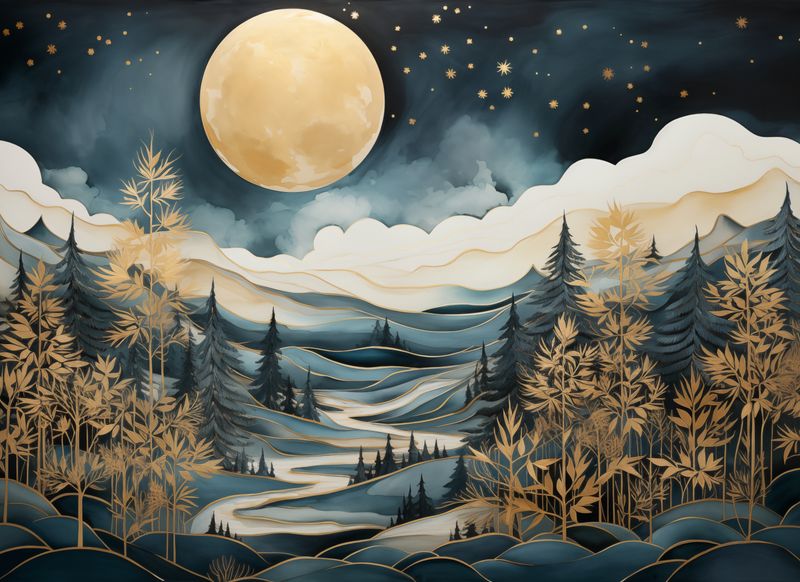 Plakat 55x40cm Szepty Nocnego Lasu zdjęcie 1