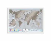 Zestaw Premium: Mapa Zdrapka w drewnianej ramie