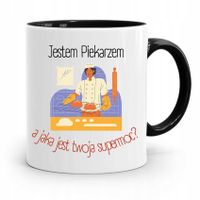 Kubek Czarny Prezent Dla Piekarza Jestem Piekarzem Z Nadrukiem Ze Zdjęciem