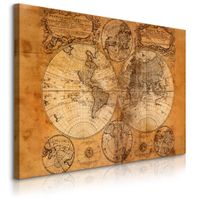 Obraz na Płótnie Stara Mapa Świata Vintage Do Salonu Biura 70cm x 50cm