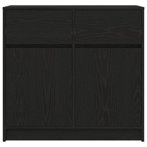 Komoda z szufladą Czarny dąb 80x34x76 cm Drewno klejone na Arena.pl