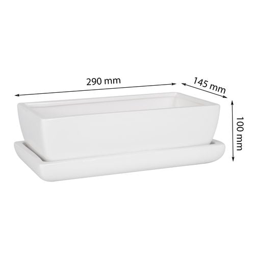 Kaktusiarka Ceramiczna 27cm doniczka biała eco na Arena.pl