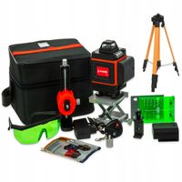 POZIOMICA LASEROWA 4D SAMOPOZIOMUJĄCA LASER KRZYŻOWY 16 LINII STATYW
