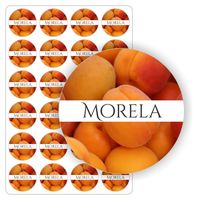 NAKLEJKI morelowe samoprzylepne kolorowe MORELE słoik przetwory dżem 5cm