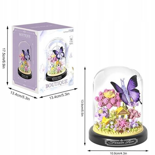 KLOCKI DO BUDOWANIA OGRODU ZESTAW MINIATUROWYCH KLOCKÓW Z MOTYLAMI PREZENT na Arena.pl