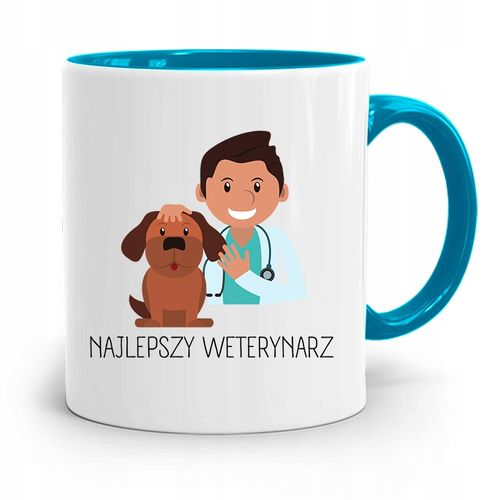 Kubek Błękitny Weterynarza Najlepszy Weterynarz Z Nadrukiem Ze Zdjęciem na Arena.pl