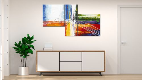 Obraz Płótno 90X50 Tęczowa Abstrakcja na Arena.pl