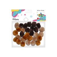 pompony akrylowe tonacja brązowa 25mm 30szt titanum