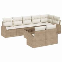 Zestaw Sof na Ogród 9 pcs 289 x 124 x 85 cm Polirattan