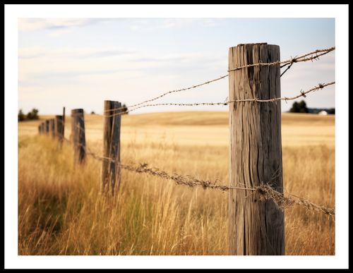 Plakat 80x60cm Płot na Polu na Arena.pl
