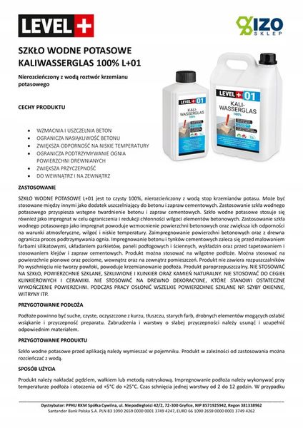 Szkło Wodne 5L Potasowe Level+01 zdjęcie 4